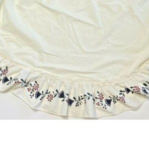 Vintage Primitive Tablecloth Cream  Ruffle Edge